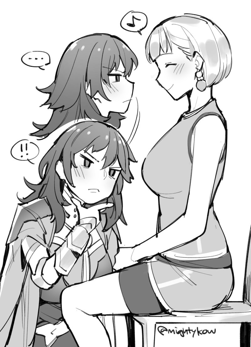female byleth and mercedes von martritz (fire emblem and 1 more) drawn by ge-b