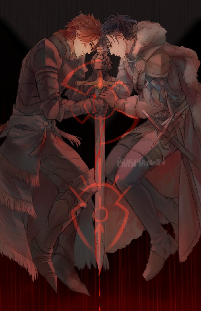 sylvain jose gautier and felix hugo fraldarius (fire emblem and 1 more) drawn by jen_(hasuyawwn)