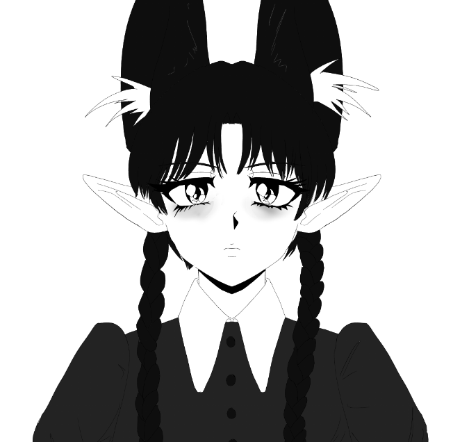 kaenbyou rin and wednesday addams (touhou and 2 more) drawn by step_arts
