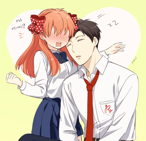sakura chiyo and nozaki umetarou (gekkan shoujo nozaki-kun) drawn by mery_(yangmalgage)