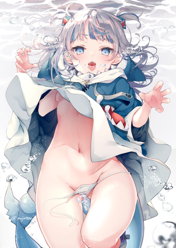 gawr gura (hololive and 1 more) drawn by muzin_chan