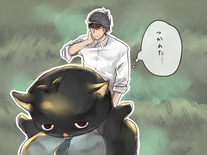 producer, pina korata, and black creature (idolmaster and 2 more) drawn by satou_shio@co