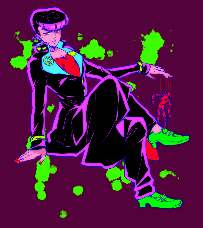 higashikata josuke (jojo no kimyou na bouken and 1 more) drawn by kamabo_ko
