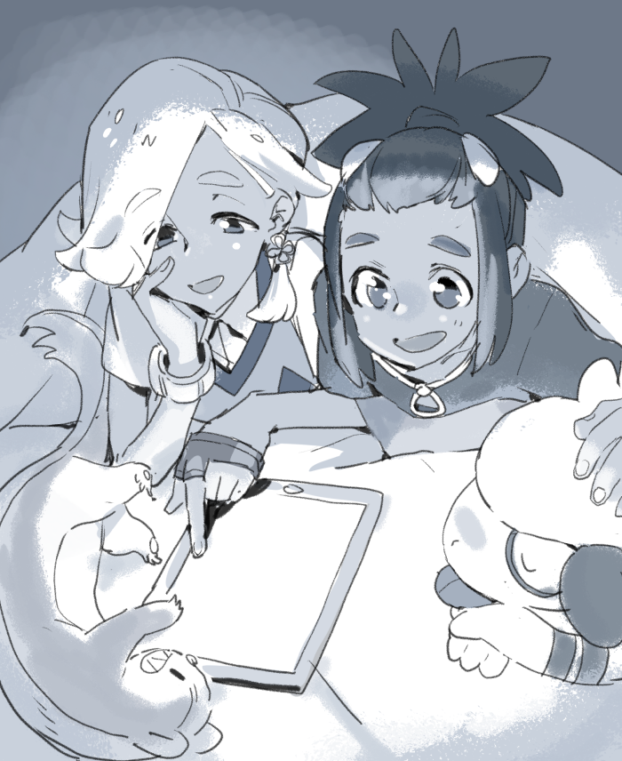 hau, smeargle, ilima, and yungoos (pokemon and 1 more) drawn by yutaka7