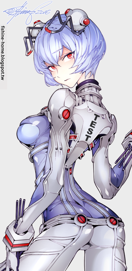 ayanami rei (neon genesis evangelion and 2 more) drawn by fishine