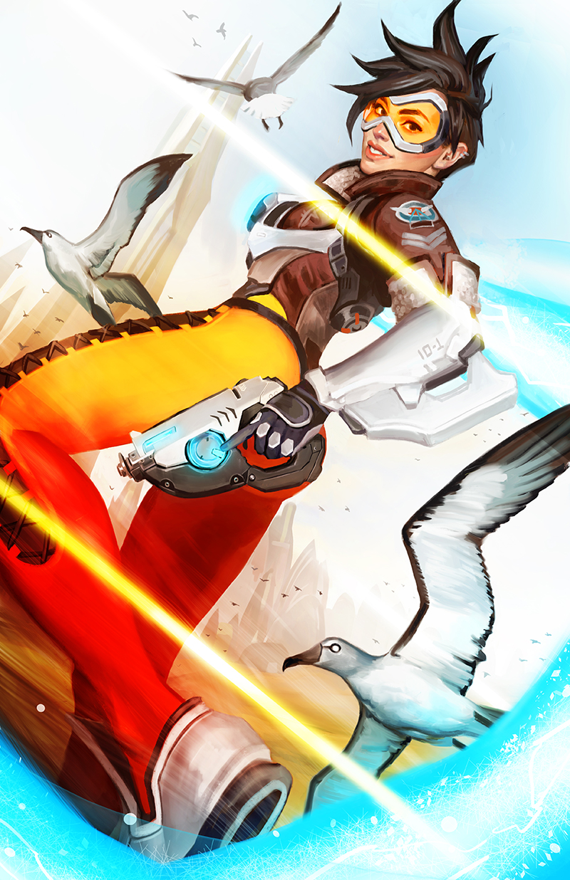 tracer (overwatch and 1 more) drawn by crystal_graziano