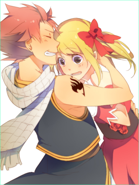 lucy heartfilia and natsu dragneel (fairy tail) drawn by pmn_(tdrp)