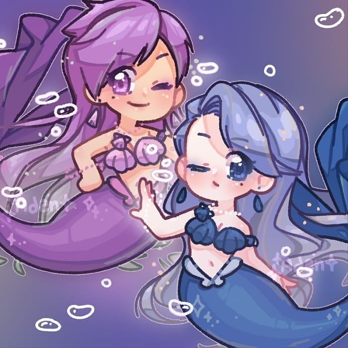 noel and caren (mermaid melody pichi pichi pitch) drawn by adan_nanainonai