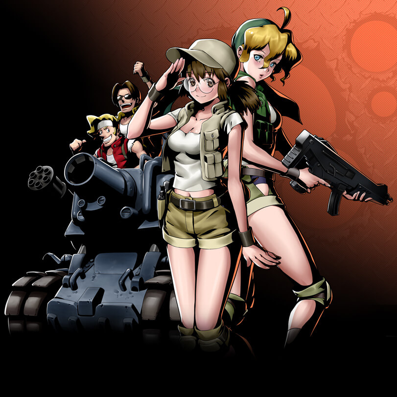fio germi, kasamoto eri, marco rossi, and tarma roving (metal slug) drawn by senno_aki