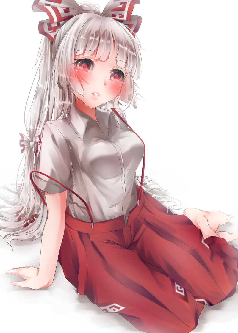fujiwara no mokou (touhou) drawn by shiromoru_(yozakura_rety)
