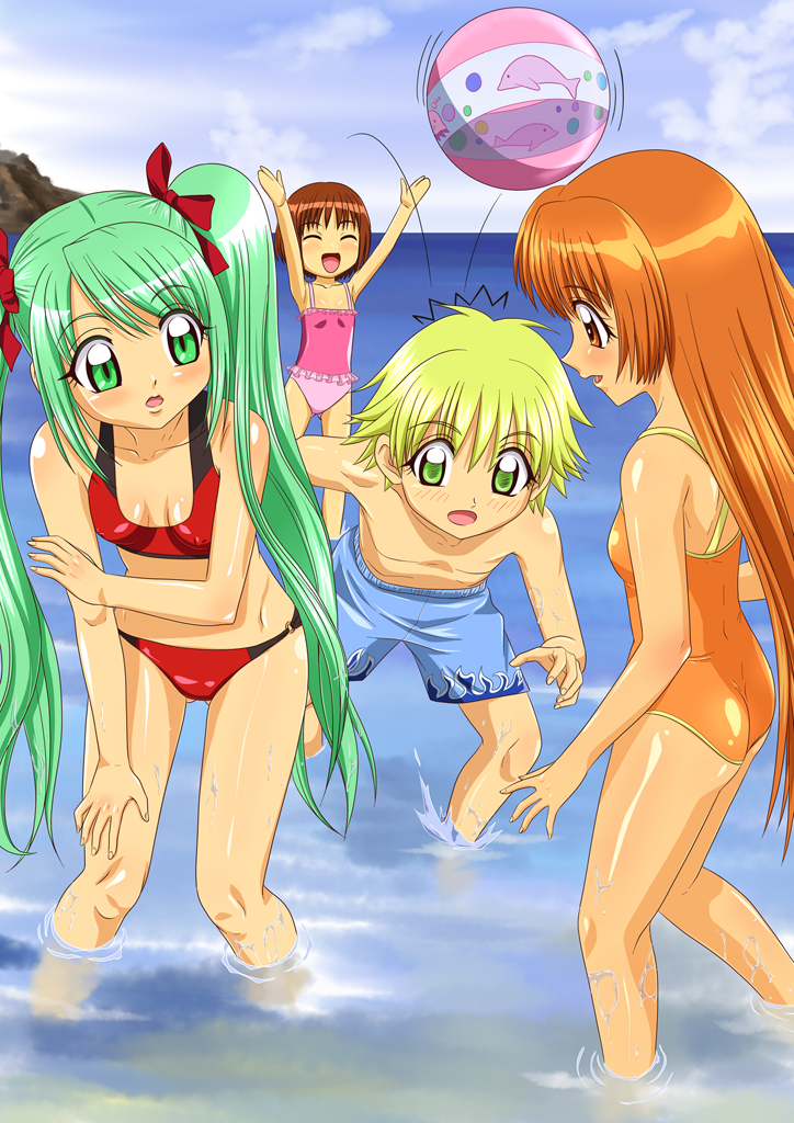 seira, hippo, yuuri, and amagi mikaru (mermaid melody pichi pichi pitch) drawn by ankoku_tiger