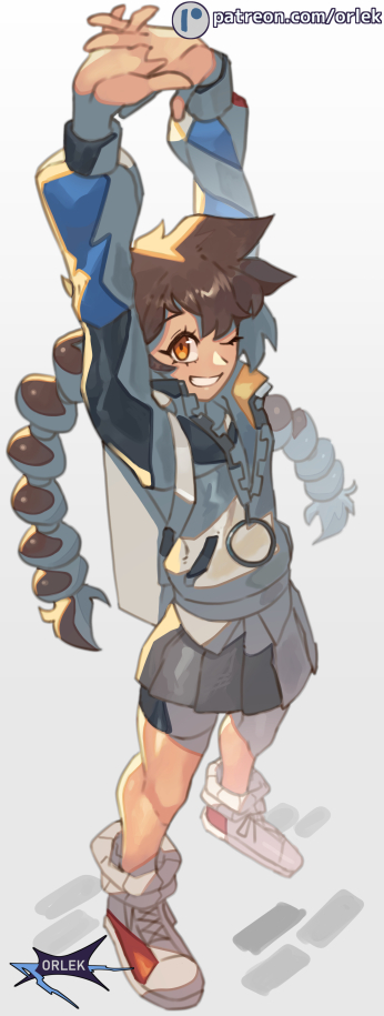 gotcha! girl (pokemon and 1 more) drawn by orlek