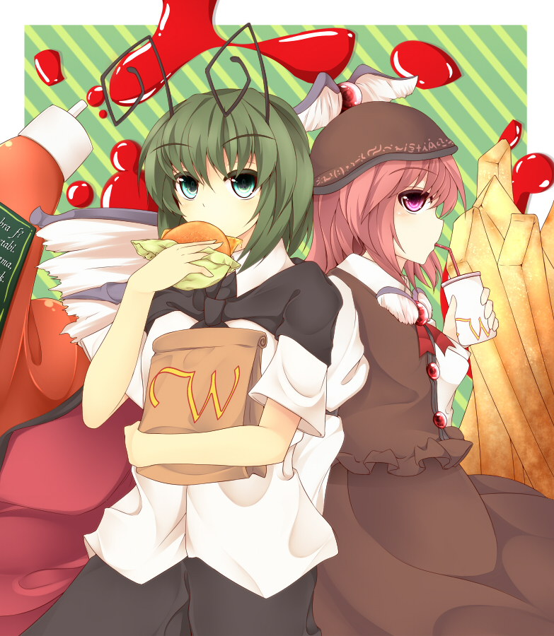 mystia lorelei and wriggle nightbug (touhou) drawn by midori_(misuriru8)