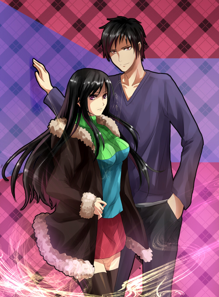 orihara izaya and yagiri namie (durarara!!) drawn by althea_(sakiya0000)