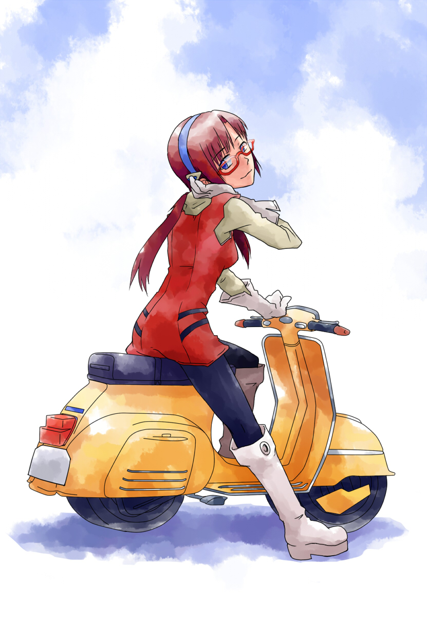 makinami mari illustrious and haruhara haruko (neon genesis evangelion and 2 more) drawn by monolith_(suibou_souko)