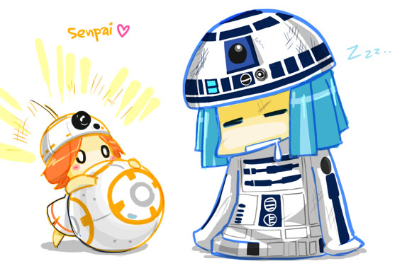 r2-d2 and bb-8 (star wars and 1 more) drawn by gapangman