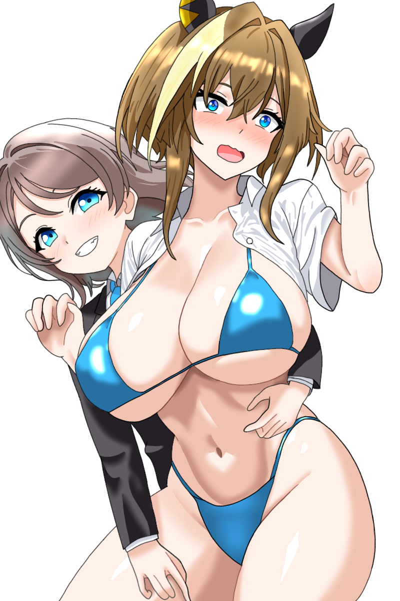 watanabe you and cheval grand (umamusume and 2 more) drawn by haiwo