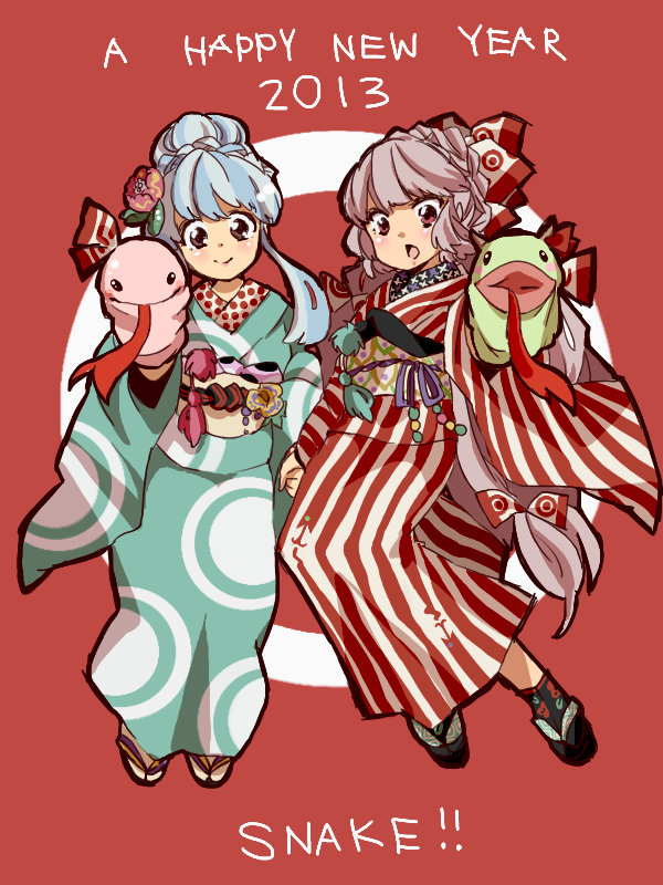 fujiwara no mokou and kamishirasawa keine (touhou) drawn by komaku_juushoku