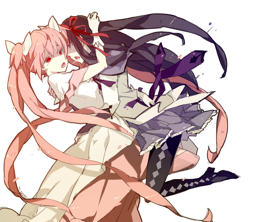 akemi homura, kaname madoka, and ultimate madoka (mahou shoujo madoka magica) drawn by hatoyama_itsuru