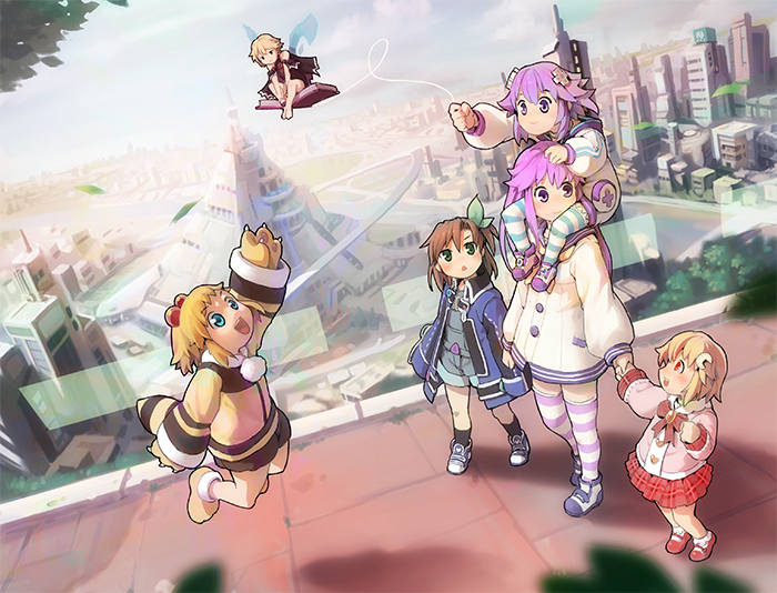 neptune, nepgear, if, compa, pish, and 1 more (neptune and 1 more) drawn by segamark