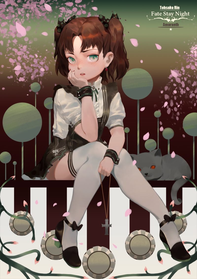 tohsaka rin (fate and 2 more) drawn by amaranth