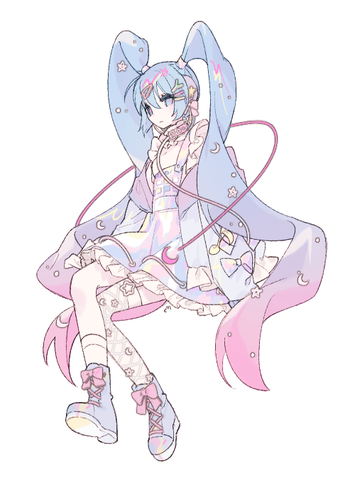hatsune miku and digital stars miku (vocaloid and 1 more) drawn by u_emper
