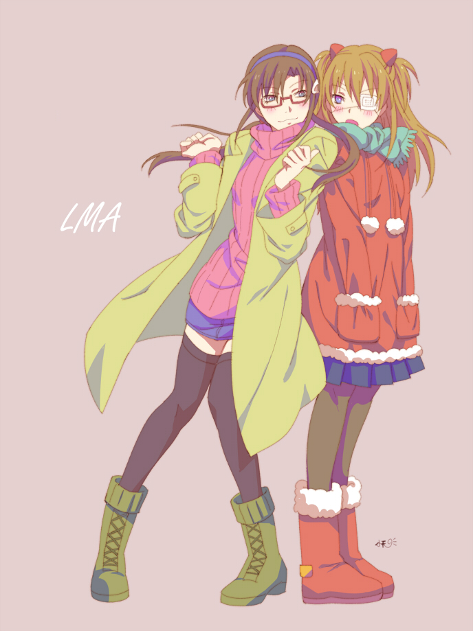 souryuu asuka langley and makinami mari illustrious (neon genesis evangelion and 2 more) drawn by michaelovten