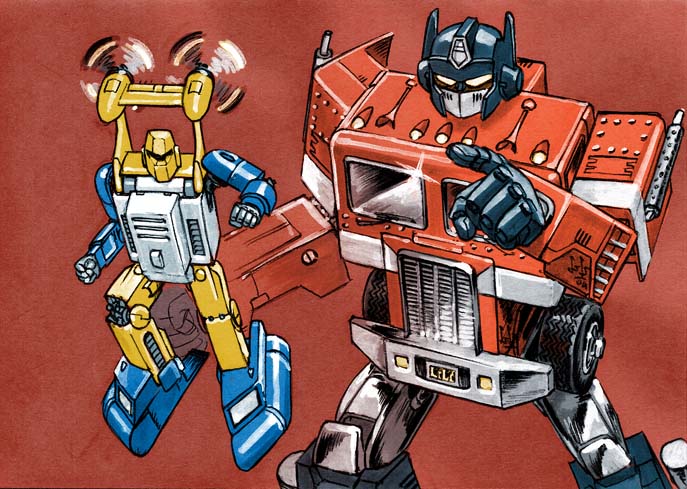 optimus prime and seaspray (transformers and 1 more) drawn by a-loft-on-cybertron