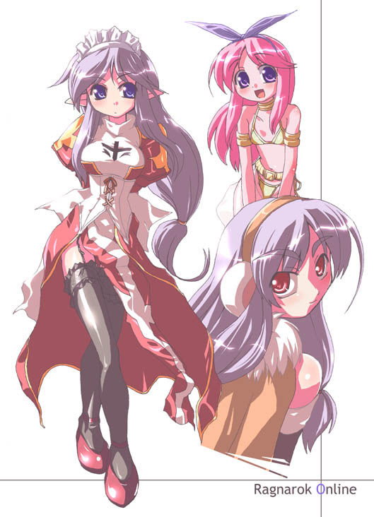 high priest, alchemist, and dancer (ragnarok online) drawn by miuku_(marine_sapphire)