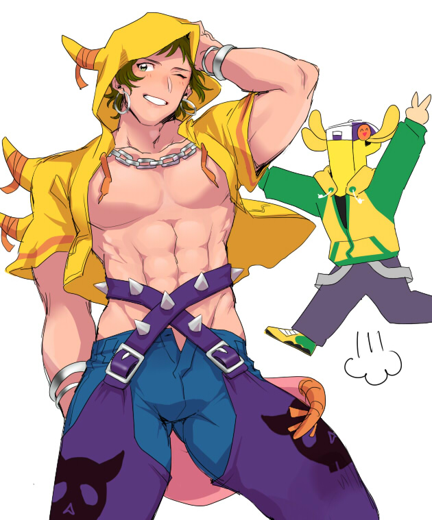 producer, p-head producer, maou asmodai, and kurodake tetsuya (idolmaster and 2 more) drawn by carparian