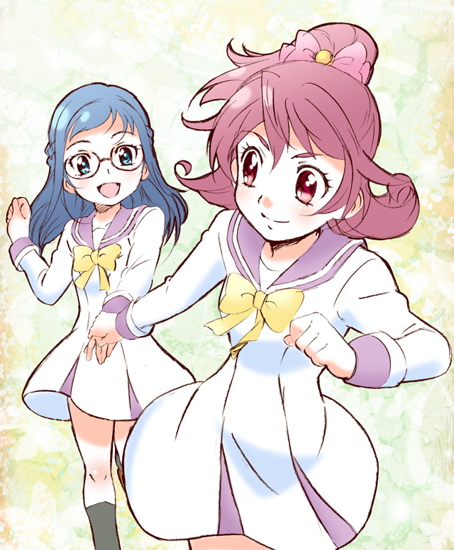 hishikawa rikka and aida mana (precure and 1 more) drawn by hikari_(mitsu_honey)