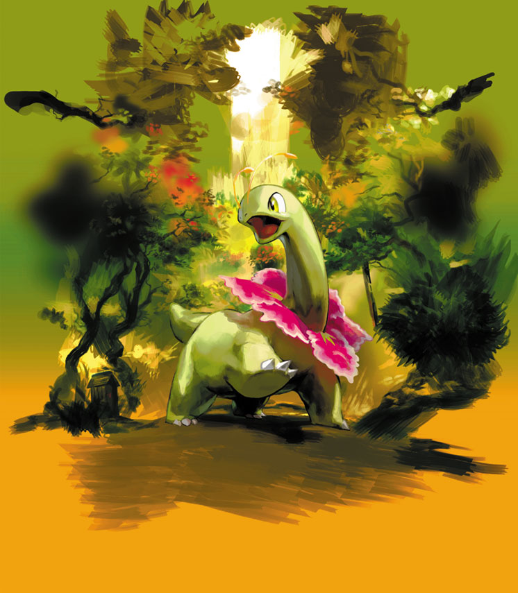 meganium (pokemon and 1 more) drawn by kawaguchi_youhei