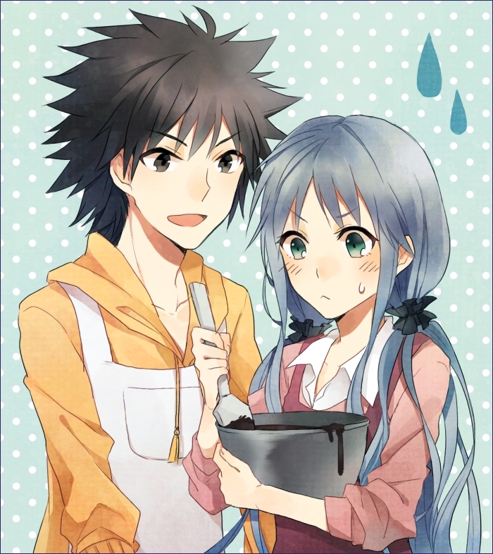 kamijou touma and index (toaru majutsu no index) drawn by zarutsu