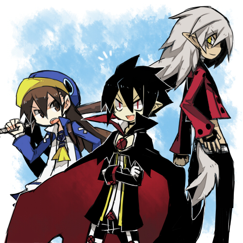 kazamatsuri fuuka, valvatorez, and fenrich (disgaea and 1 more) drawn by rate_(aok1)