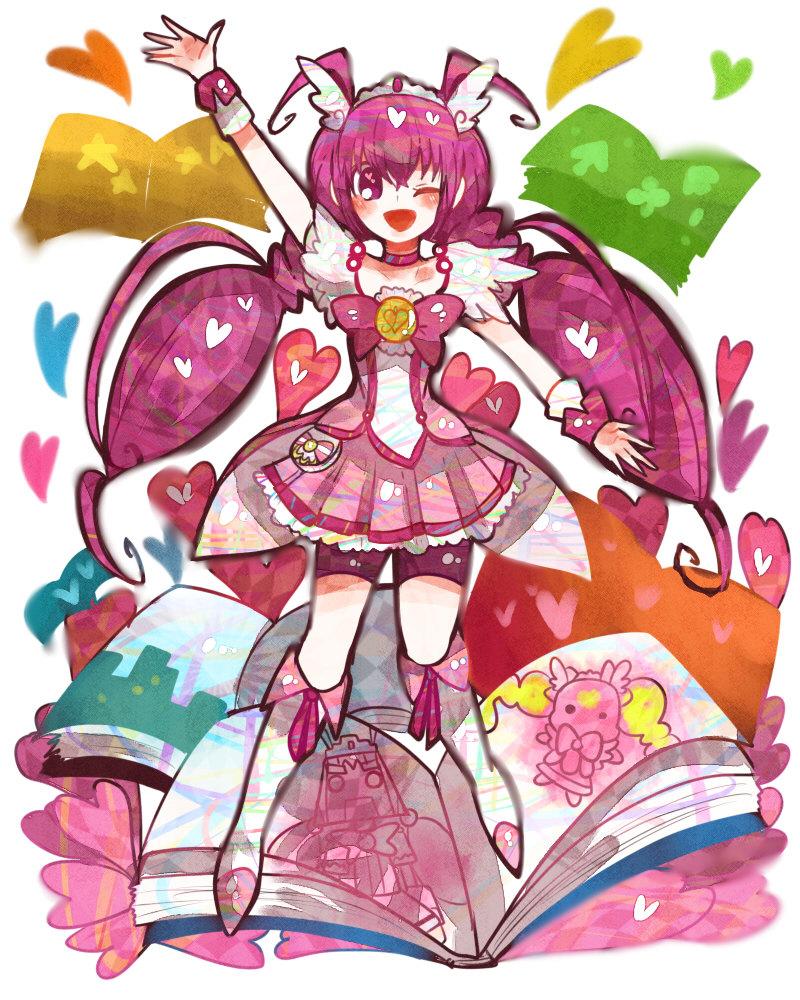 hoshizora miyuki, cure happy, candy, happy robo, and cure candy (precure and 1 more) drawn by itomugi-kun