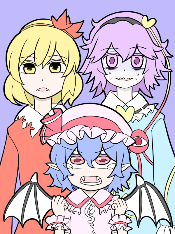 remilia scarlet, komeiji satori, and aki shizuha (touhou) drawn by cheken