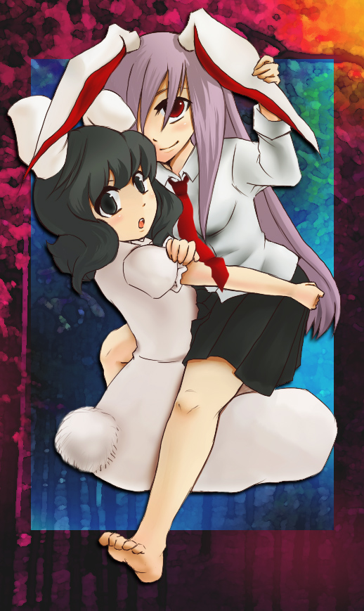reisen udongein inaba and inaba tewi (touhou) drawn by suica_(nyomenyome)