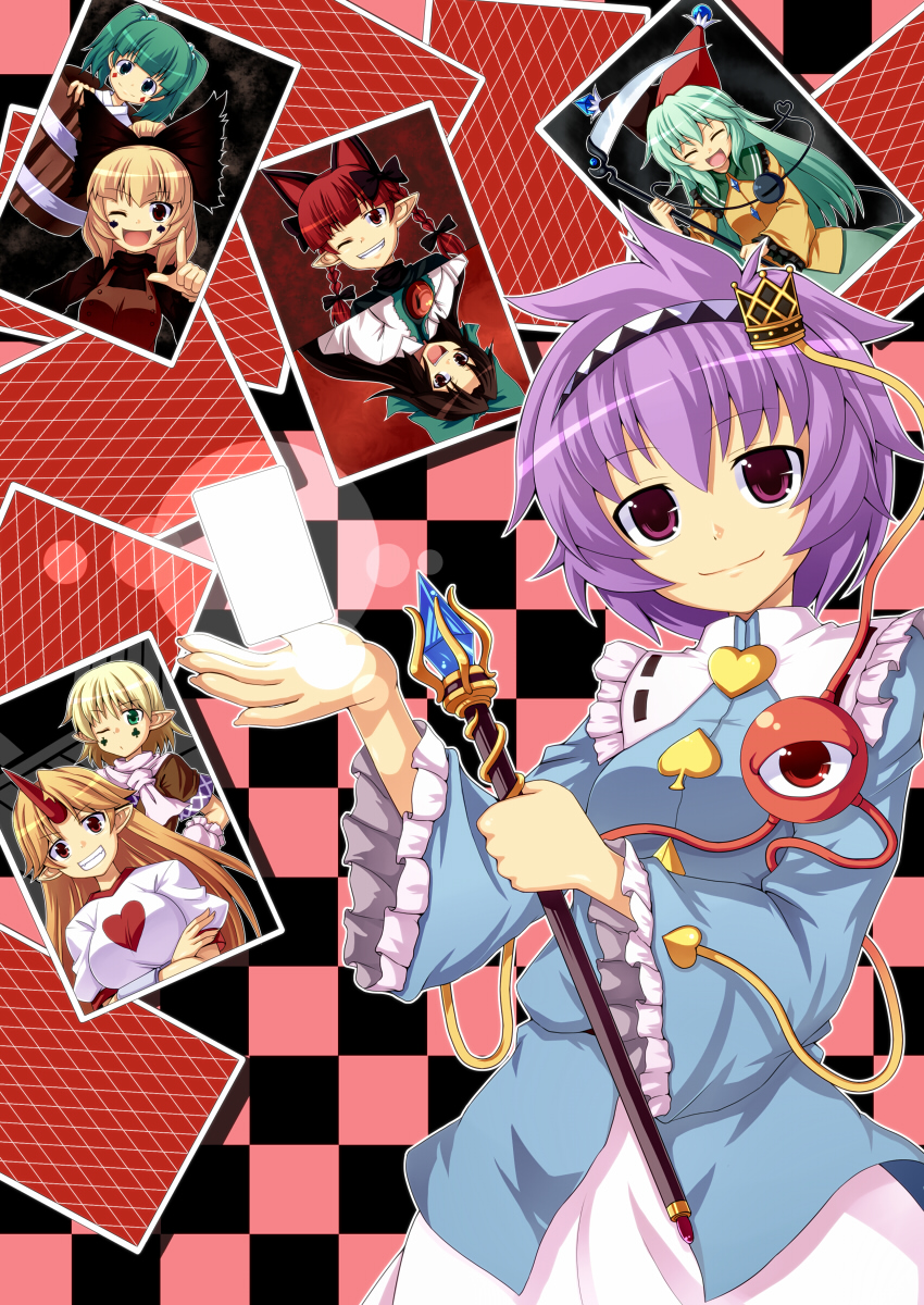 komeiji koishi, komeiji satori, kaenbyou rin, reiuji utsuho, mizuhashi parsee, and 3 more (touhou and 1 more) drawn by saemon_(tonpura)