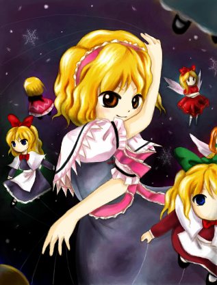 alice margatroid, shanghai doll, and hourai doll (touhou and 1 more) drawn by medinki