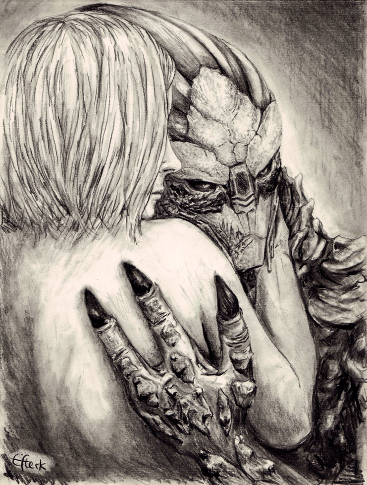 commander shepard and garrus vakarian (mass effect and 1 more) drawn by efleck