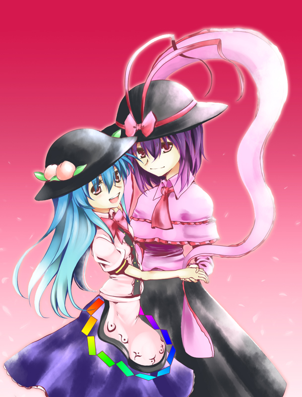 hinanawi tenshi and nagae iku (touhou) drawn by toraneko