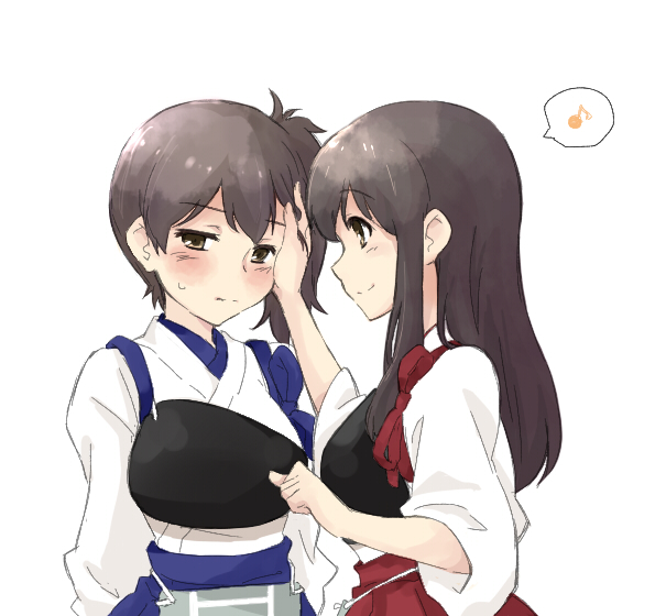 kaga and akagi (kantai collection) drawn by hatamichi_mihiro