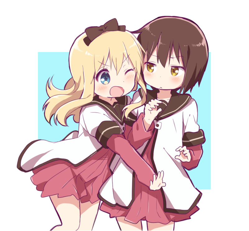 toshinou kyouko and funami yui (yuruyuri) drawn by mezashi_(mezamashi_set)