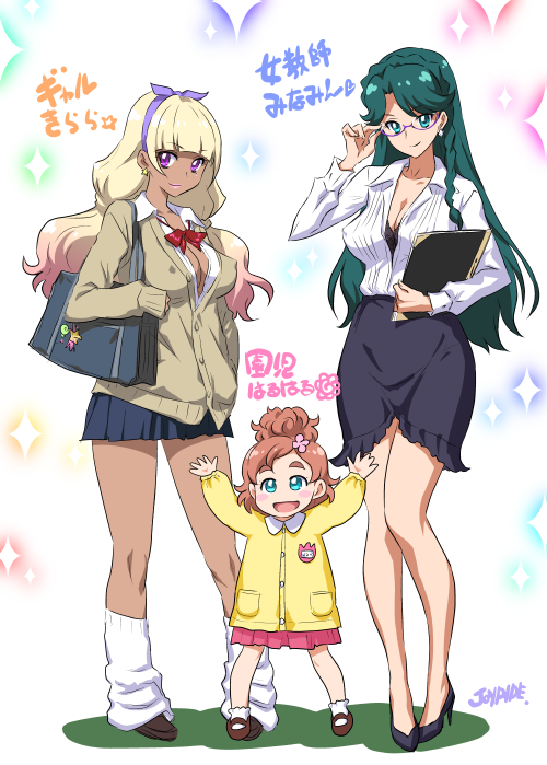amanogawa kirara, haruno haruka, and kaidou minami (precure and 1 more) drawn by joy_ride