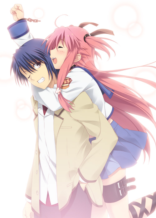 yui and hinata hideki (angel beats!) drawn by mizuki_makoto