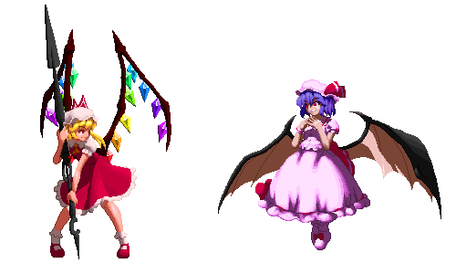 remilia scarlet and flandre scarlet (touhou and 2 more) drawn by daime_fusonzai