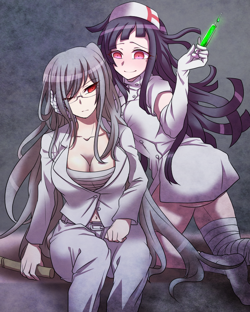 tsumiki mikan and pekoyama peko (danganronpa and 1 more) drawn by zi_huahuo