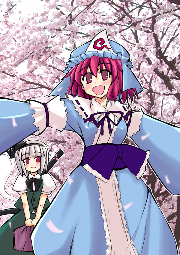 konpaku youmu and saigyouji yuyuko (touhou) drawn by kurouso_(meikyoushisui)