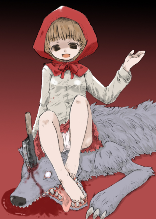 little red riding hood and big bad wolf (little red riding hood) drawn by kazuiyun