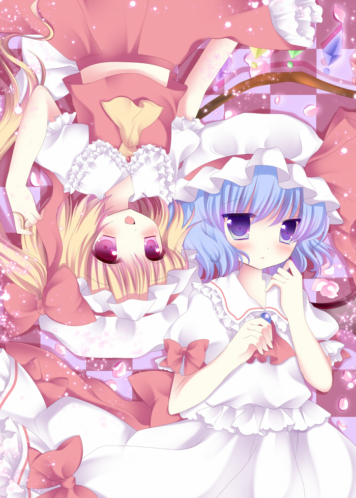 remilia scarlet and flandre scarlet (touhou) drawn by shibainu_niki